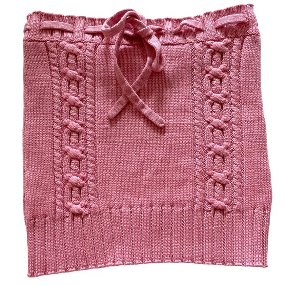 Pink Knit Crop Top - Picture 1 of 7